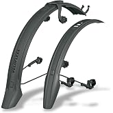 SKS Germany Veloflexx Mudguard Set with Angle Adjustable Frame Adapter (Bike Accessories Made of Impact-Resistant High-Performance Plastic, Mudguard for Mounting on Any Bicycle Fork), Black