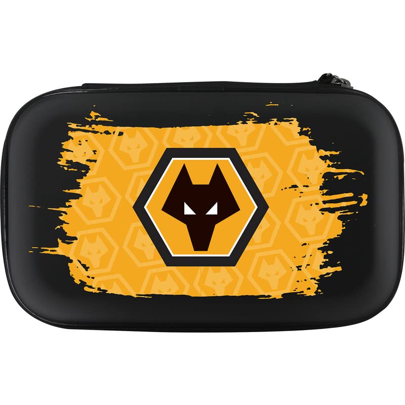 FOCO Officially Licensed Wolverhampton Wanderers Football Club Wolves FC Dart Case Storage Wallet, Repeat Crest, Black (W487)