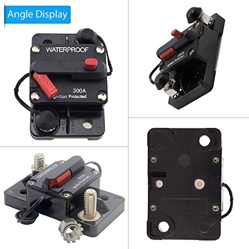 ANJOSHI 300 Amp Circuit Breaker 20A-300A with Manual Reset Waterproof Inline Fuse Inverter for Marine Trolling Motors Boat ATV Manual Power 12V-36VDC