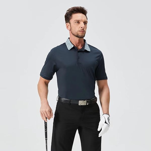 TRUSMOL GOLF SHIRTS FOR MEN SHORT SLEEVE DRY FIT MOISTURE WICKING QUICK DRY CASUAL COLLARED MEN’S GOLF POLO SHIRT DARK GREY