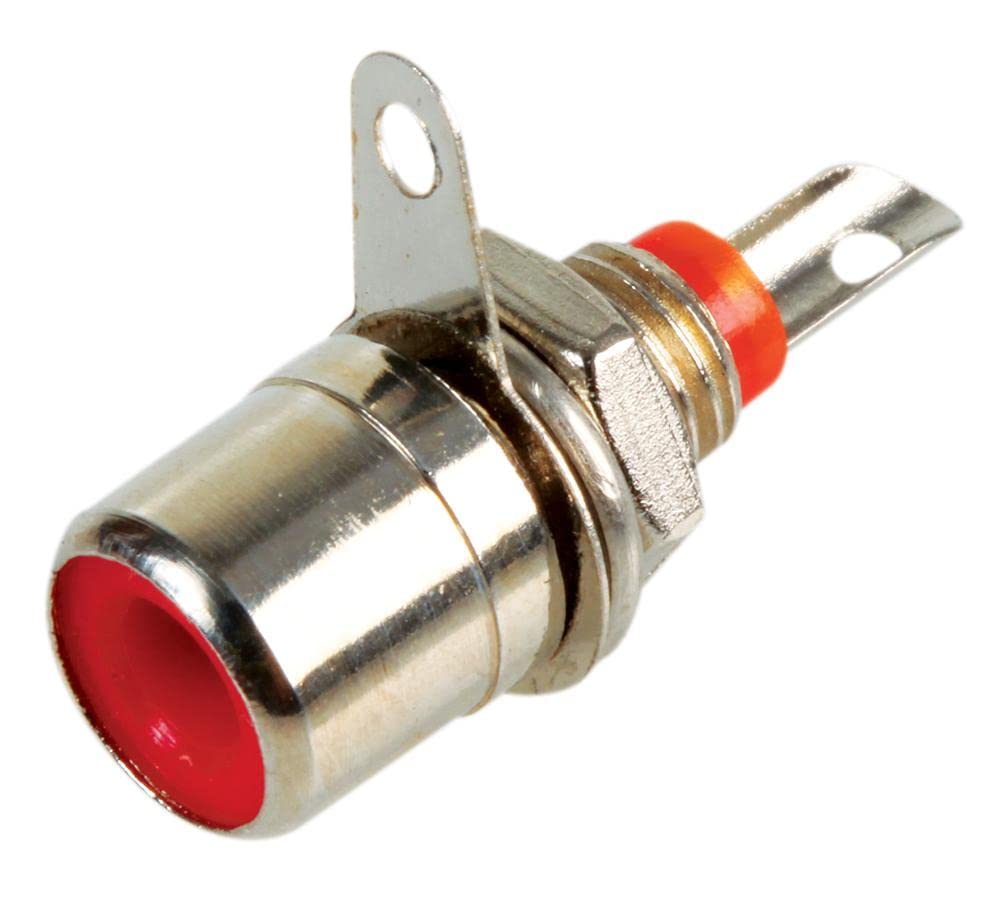 Pro Signal PS11526 RCA Phono Sockets, Chassis/Panel Mount, Red, Pack of 10