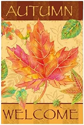 Autumn Garden Decorative Flag Leave Of Fall Banner Outdoors Flags Of Double Sided Waterproof And Fade Resistant Printed Banners 12.5 X 18 Inch