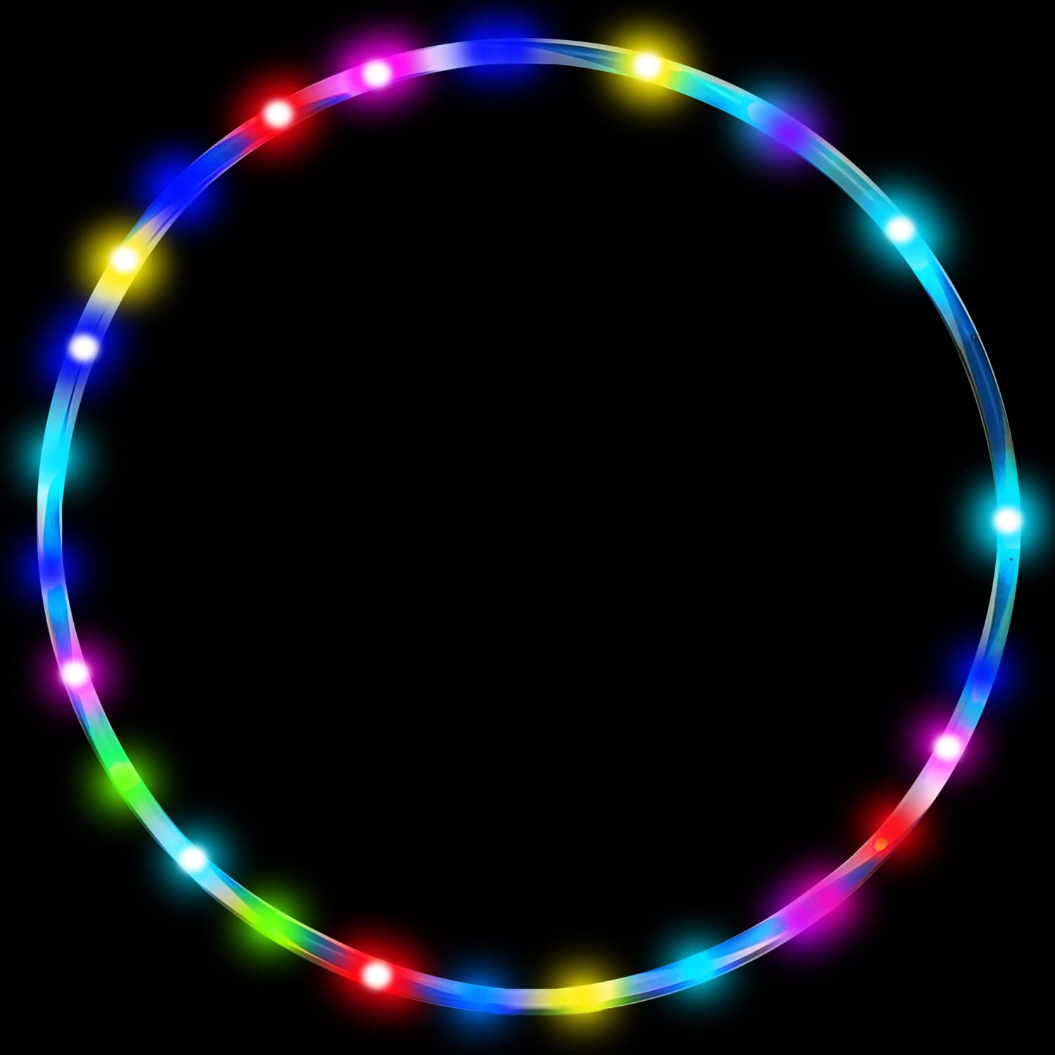 Photo 1 of 24INCH LED Hoop Dance Exercise Light Up Hoop for Adults, 24in Fitness Equipment Weight Loss Auto Color Changing Strobe Glow Light 60CM
