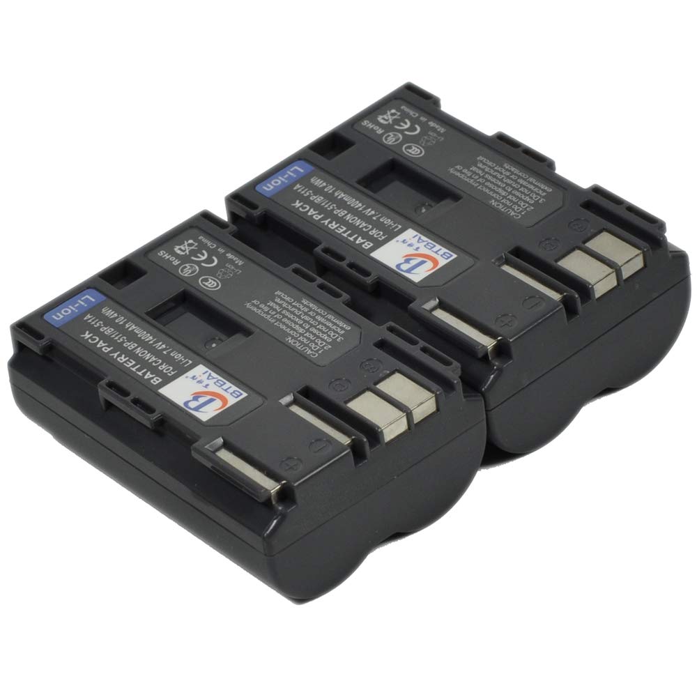 2x BP-511 Battery+Charger AC Single For BP511 BP-508 511A BP-512 BP-514 BP514 DS6041 EOS 5D 10D 20D 20Da 30D 40D 50D 300D D30 D60 Rebel G1 G2 G3 G5 G6 PowerShot Pro 1 Pro 90 IS Camera Battery k1a