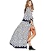 Perman Women Boho Printed Chiffon Loose Shawl Kimono Cardigan Cover up Blouse (L)