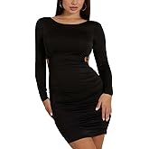 GUESS Women's Long Sleeve Alexia Dress, Jet Black