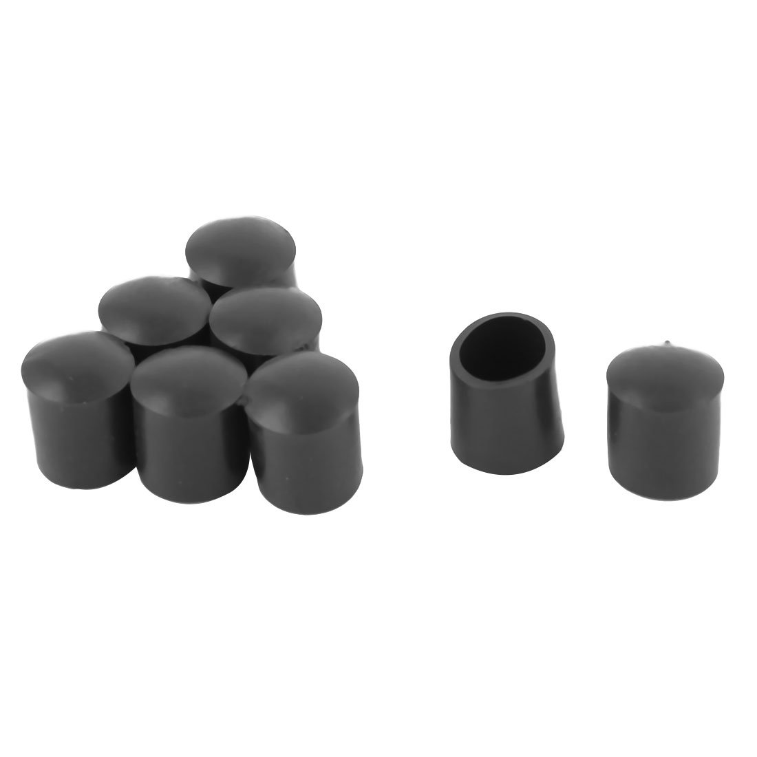 sourcingmap Rubber Furniture Desk Foot Legs Protector Cover Pads 10mm Dia 8 Pcs Black