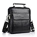 Sunmig Men's Genuine Leather Shoulder Bag Messenger Briefcase CrossBody Handbag (Black)