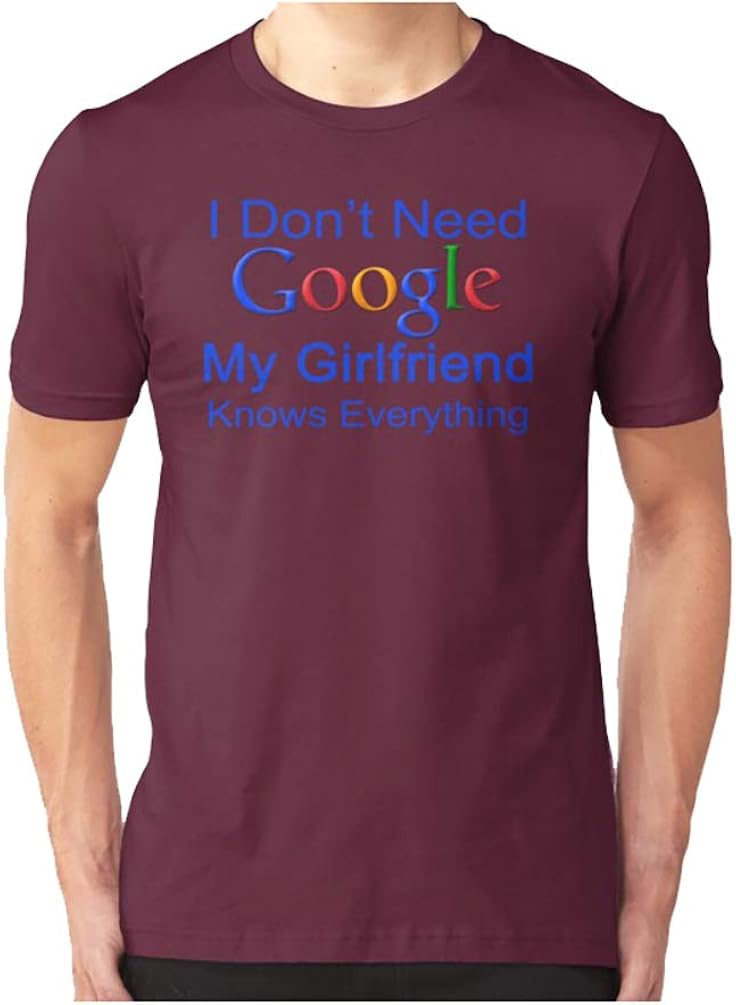 T Shirt Short Sleeve I dont need google my wife knows everything Men T Shirt Pre cotton Fashion 