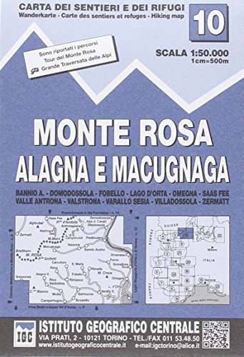 IGC Italien 1 : 50 000 Wanderkarte 10 Monte Rosa by