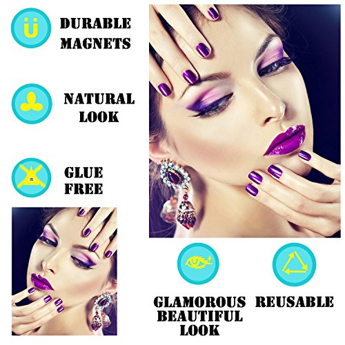 Magnetic Eyelashes No Glue-Reusable False Eyelashes Set for Natural Look ,3D Reusable Full Eye Fake Lashes Extensions By Verfanny- Thick Soft & Handmade Seconds to Apply (1 Pair 4 Pcs)