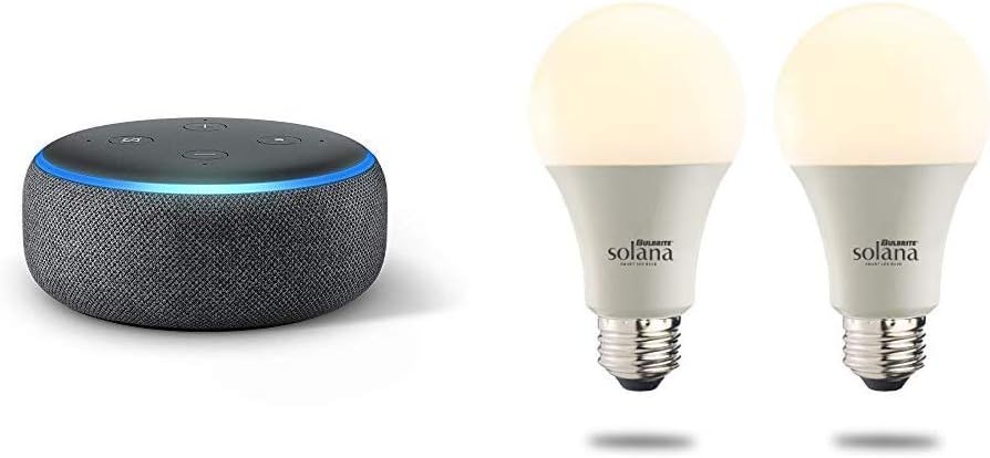 Amazon.com: Echo Dot (3rd Generation) - Charcoal with 2 Bulbrite Solana