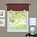 Soft Window Darcy Curtain Valance, Marsala & Tan - 58 Inch Width, 14 Inch Length, 1.5 Inch Rod Pocket - Light Filtering Valance for Kitchen and Bathroom by Achim Home Decor