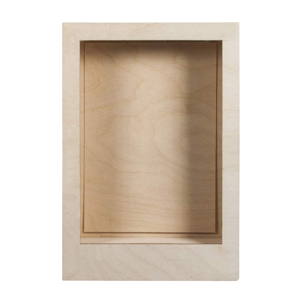 Rayher DIY Kit Wooden Shadow Box Frame, 3D Frame for Crafts, Frame Building Set, natural wood, 8 pieces, 20x30x6.6cm, 62854505