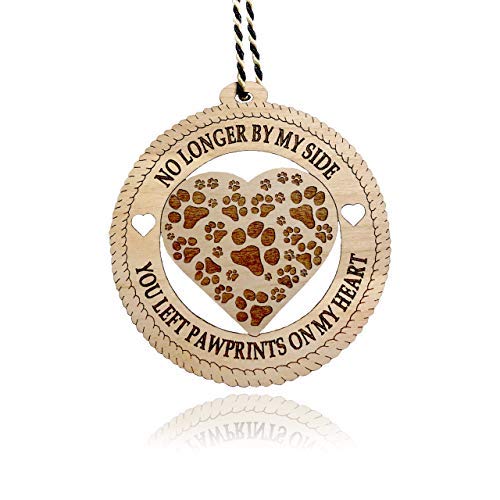 Jolette Designs Pet Loss Gifts - Dog and Cat Memorial Ornament - Thoughtful Pet Loss Sympathy Gift - USA Made Wooden Remembrance Paw Print Ornaments for Pet Lovers - Dog Memory and Passing Away Gift