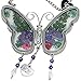 Suncatcher ,Mom Butterfly Mother Suncatcher with Pressed Flower Wings - Wind Chime with Pressed Flower Wings Embedded in Glass with Metal Trim Friend Heart Charm for Birthdays Christmas Thanksgiving