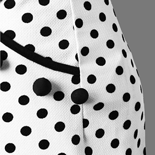 Kinrui Women’s Stretch Pencil Skirt Sexy Polka Dot Botton Ruffles Tight-Fitting Hip Party Skirts (White, 2XL)
