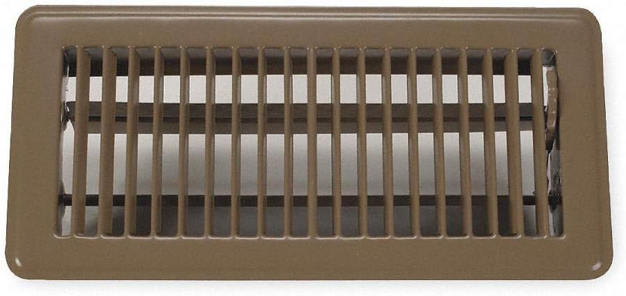 Rocky Mountain Goods Floor Register Vent - 4-Inch by 10-Inch - Easy Adjust air Supply Lever - Premium Finish - Heavy Duty to Allow Walk on use (Brown) - - 
