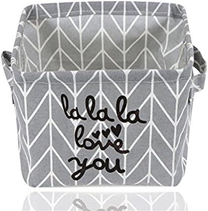 Small Desktop Storage Basket, Mobile Phones and Pocket Money Storage Basket, With Foldable Handle For Nursery and Toddler Room. (Grey)