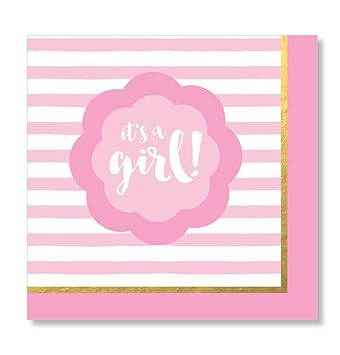 Amazon Com C R Gibson It S A Girl Pink And Gold Baby Shower