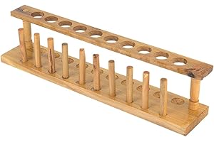 Test Tube Stand Strong Wooden, Chemical Laboratory Tool for 6 8 1012 Test Tubes, Wood with Acid and Alkali (Wooden test tube 