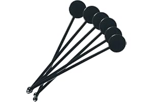 MIDREMER 50Pcs 7 Inches Cocktail Swizzle Sticks, Disposible Plastic Disc Top Drink Stirrers Black Bar Drinks Mixing Rod for Coffee Whiskey Beverage…