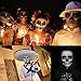 COKOHAPPY Day of the Dead Sugar Skull Black Skeleton Temporary Face Tattoo Kit - Pack of 3 Kits