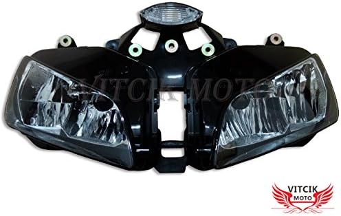 VITCIK Motorcycle Headlight Assembly for CBR600RR F5 2003 2004 2005 2006 CBR 600RR F5 03 04 05 06 Head Light Lamp Assembly Kit (Black)