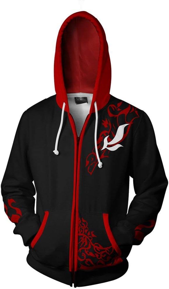 SkycosAnime Rxby Cosplay Hoodie Unisex 3D Printed Zipper Hoodie Jacket Coat Sweatshirt
