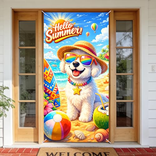 Nuxovilar Summer Beach Dog Door Cover Inches
