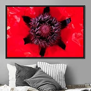 signwin Framed Canvas Wall Art Blooming Closeup Botanical...