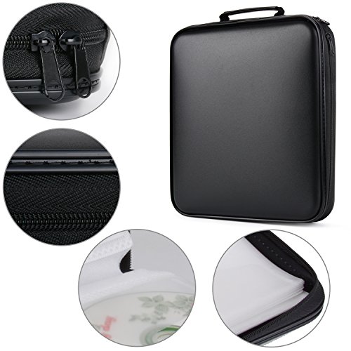 COOFIT CD Case, 160 Capacity DVD Case CD Wallets Storage Organizer Flexible Plastic Protective DVD Storage