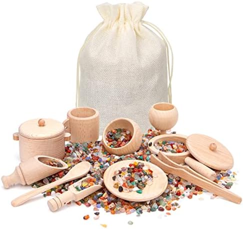 8 Outils Bac Sensoriel En Bois Pour Enfants - Ustensiles Cuisine Jouet, Motricité Fine, Montessori 3 Ans Et Plus