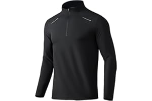 BANTREK Men Quarter Zip Pullovers Lightweight Long Sleeve Golf Shirts Dry Fit 1/4 Zip Athletic Shirt for Workout Running