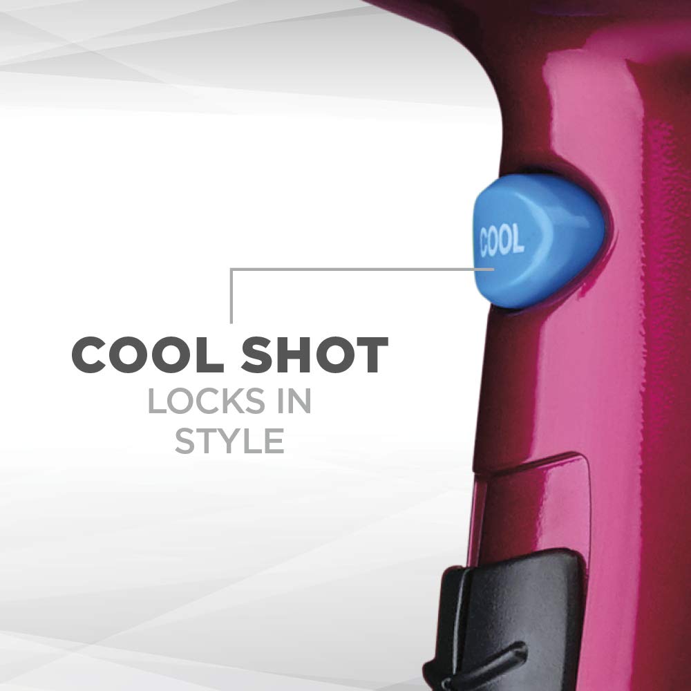 Conair 1875-Watt Ionic Ceramic Hair Dryer with Diffuser and Concentrator, Pink: Beauty