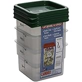 Cambro Set of 3 Square Food Storage Containers with Lids, 2 Quart