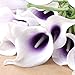 Wuudi 20pcs Calla Lily Bridal Wedding Bouquet Head Latex Real Touch Flower Bouquets(Purple)