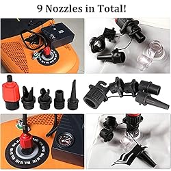 BUENNUS 9 Nozzles Car Air Compressor to Inflatable
