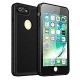 iPhone 7 Plus Waterproof Case, iThrough Underwater Case for iPhone 7 Plus,Dust Proof,Snow Proof, Shockproof,Heavy Duty Protective Carrying Slim Case Cover for 7 Plus,5.5'' with Touch ID (Black)
