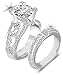 Newshe Size 5 7 10 Wedding Rings for Women Engagement Ring Band Sets 3ct Round Cz 925 Sterling Silver
