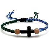 Rubber Cross Bracelets-Stone Bracelets for Women-Handmade Braided Cross Bracelet with Sunstone - Faith & Style Fusion