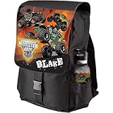 Personalized Monster Jam Revved Up Black Youth Backpack