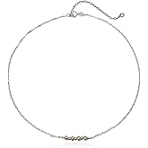 Sterling Silver White Pearl Delicate Choker, Handmade Minimal Dainty Freshwater Pearl Necklace, Adjustable Length 14-17 Inches, June Birthstone