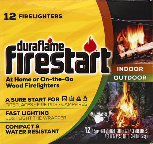 DURAFLAME FIRESTART INDOOR/OUTDOOR FIRELIGHTERS, 12 PACK , YELLOW