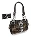 Things2die4 Nylon Womens Shoulder Handbags Camouflage Rhinestone Western Buckle Purse/Wallet Set Coffee Trim 13 X 8 X 4.5 Inches Coffee