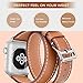 V-MORO Compatible 38mm 40mm Double Tour Leather Band for Apple Watch Series 4 Series 3 Series 2 Series 1 - Brown