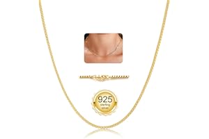 14k Gold/925 Sterling Silver Chain Necklace for Women, 1mm/2mm Box Chains Silver Chain for Women Sturdy Durable Women's Chain
