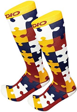 Clare Voyant Jigsaw Puzzle Graduated 20-30 mmHG Compression Recovery Socks (S/M)