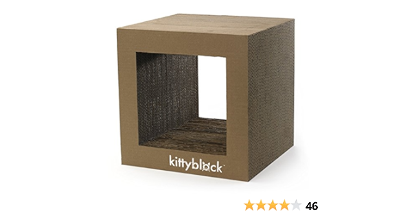 cat scratching cardboard block