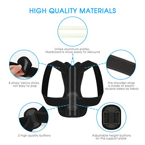 Correttore Postura Supporto Fascia Traspirante Regolabile Posturale Correzione Allevia il Dolore alla Schiena al Collo e alle Spalle per Uomo e Donna